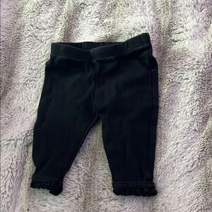 Black Ruffled Kids Leggings